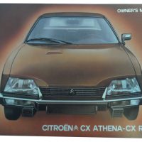 Citroen CX Athena and Reflex Cover of Owner's Manual