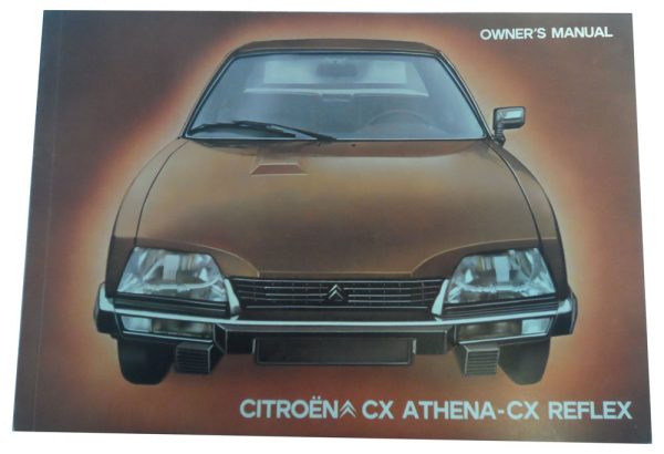 Citroen CX Athena and Reflex Cover of Owner's Manual