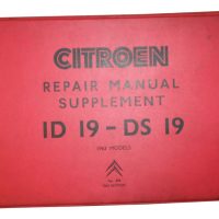 Citroen Repair Manual Supplement ID 19 - DS 19