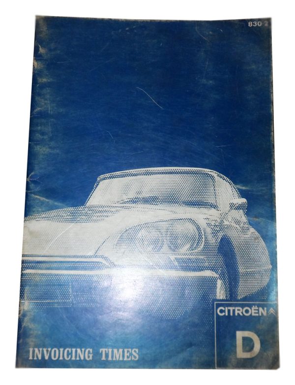 Citroen DS Invoicing Times Booklet