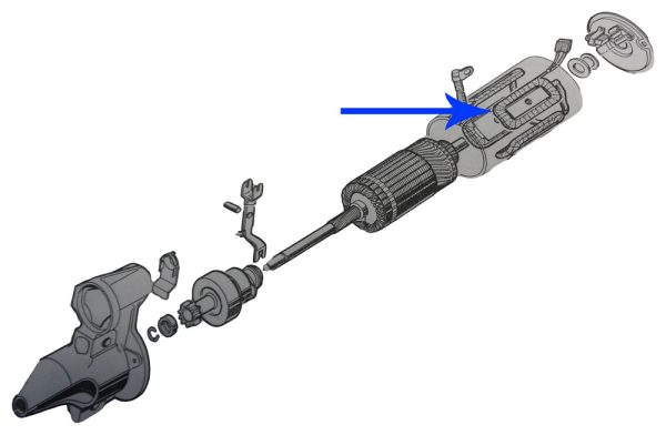 Citroen GS starter motor set of brushes