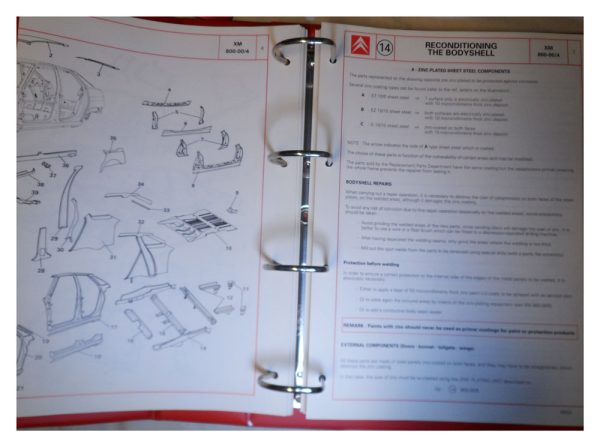 Set of 4 Citroen XM Information Ring Files