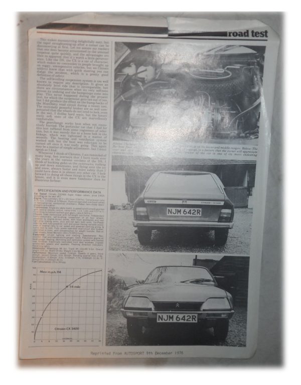 Road Test Article on CX2400 by John Bolster