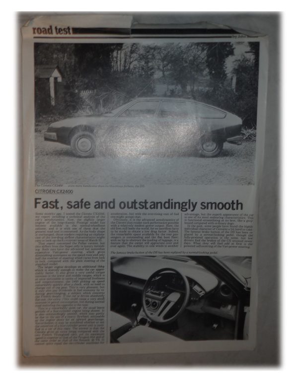 Road Test Article on CX2400 by John Bolster