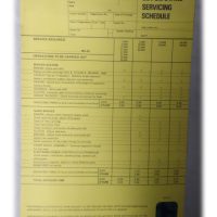2CV & Dyane Servicing Schedule Sheet