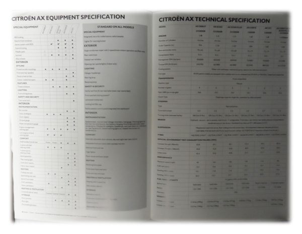 AX Equipment & Technical Specification