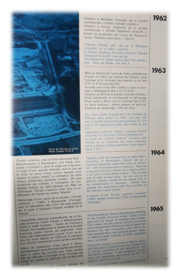 Citroen Dates Booklet