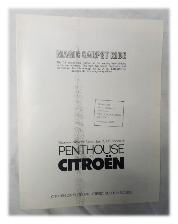 Penthouse For Citroen Booklet