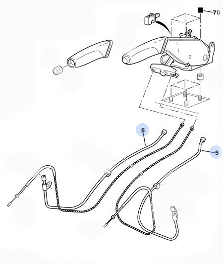 C5 Handbrake Cable Guide Tube - RIGHT 476921