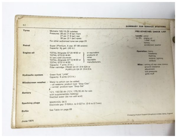 Early GS Owners Manual